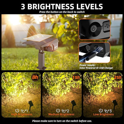 LEREKAM Solar Spot Lights Outdoor Landscape Lights, IP65 Outdoor Waterproof Spotlights, 40 LED's Outdoor Solar Lights for Yard Palm Trees Driveway Patio Pool 10 Pack