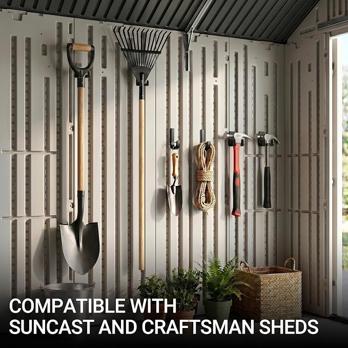 Storage Sheds Hooks J U V-Shape Hangers Tool Set for Suncast/Craftsman Shed Storage Accessories (12)