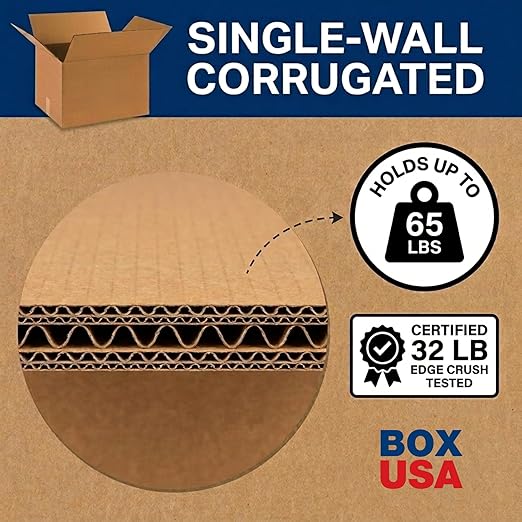 Box USA 50 Gallon 18 L x 18 W x 36 H 10-Pack Cardboard Trash Cans and Recycling Bins, Reusable or Disposable Pop Up Garbage Boxes
