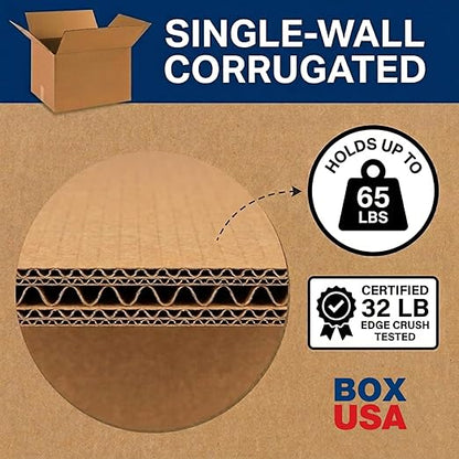 Box USA 50 Gallon 18 L x 18 W x 36 H 10-Pack Cardboard Trash Cans and Recycling Bins, Reusable or Disposable Pop Up Garbage Boxes