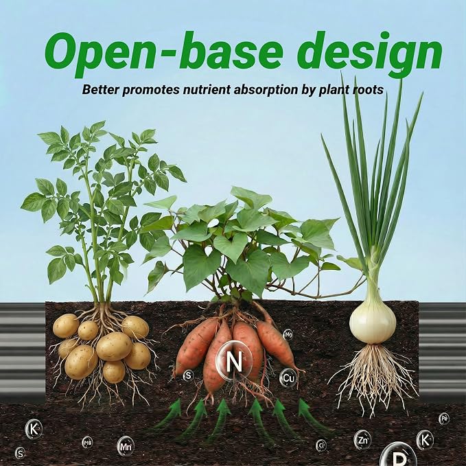 2PCS 6x3x1 FT Rectangle Metal Raised Garden Bed Kit, 0.5mm Thickened Dark Gray Color-Coated Galvanized Steel Outdoor Planter Box, Elevated Metal Raised Planters for Flowers, Vegetables, Fruits, Herbs