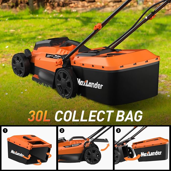 MAXLANDER 13 Inch Electric Lawn Mower and 12 Inch Cordless Weed Wacker, 20V String Trimmer with 2x4.0 Ah Battery and Charger, Grass Cutter with 8 Pcs Line, Grass Trimmer for Yard, Garden