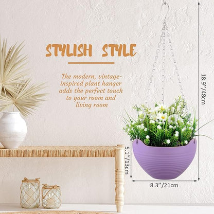 Zopeal 16 Pack Self Watering Hanging Planters, 8 Inch, Colorful, Resin Material with Metal Chain, Suitable for Indoor and Outdoor Plants