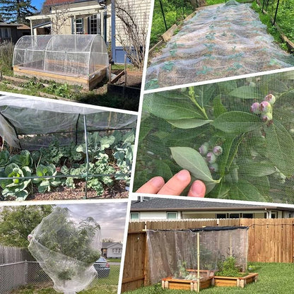 KLEWEE 10 x 50 FT Garden Mesh Netting, Ultra Fine Plant Netting Covers, Garden Netting for Raised Beds Vegetables, Fruit Tree Netting for Blueberry Bushes Barrier Screen Protection Net Cover