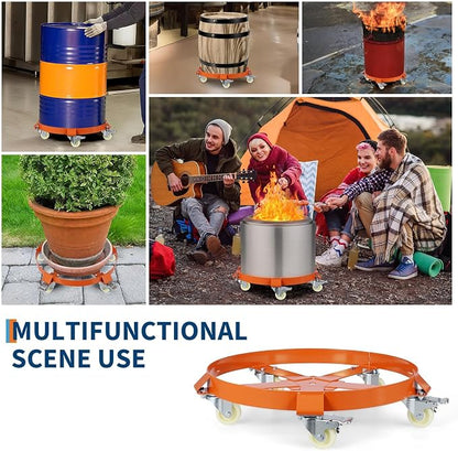 55-Gallon Drum Dolly, Heavy Duty 1250Lbs Load Capacity,Barrel Dolly Cart with Cross Braces & Swivel Casters Wheel,Steel Fram,Non Tipping Design,Barrel Cart with Brake for Warehouse Drum Handling