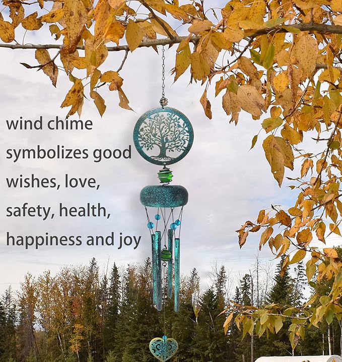 Wind Chimes, Tree of Life Deep Tone Wind Chimes for Outside, Memorial Gift for Mom/Grandma/Women, Windchimes Outdoor Clearance, Mother Garden/Patio/Yard Decor