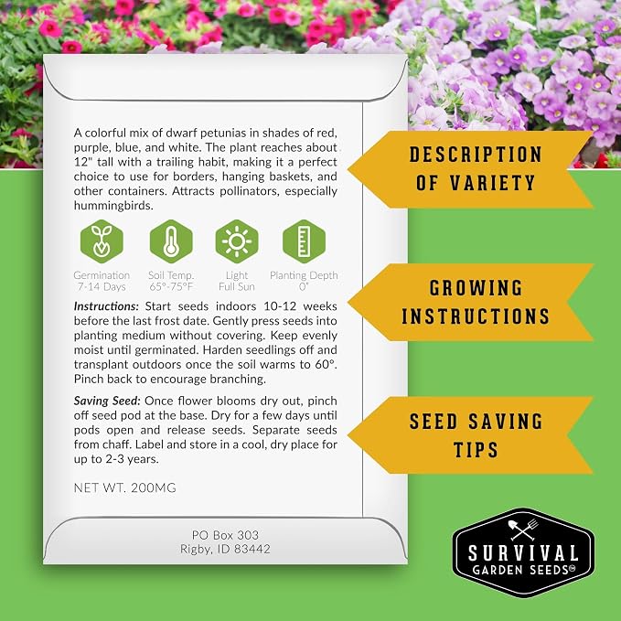 Hydroponic & Indoor Garden Seed Kit – Survival Garden Seeds | 20 Compact Heirloom Vegetable & Herb Varieties - Apartment, Small-Space, Patio & Vertical Tower Growing - Family Garden Gift