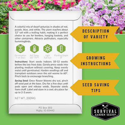 Hydroponic & Indoor Garden Seed Kit – Survival Garden Seeds | 20 Compact Heirloom Vegetable & Herb Varieties - Apartment, Small-Space, Patio & Vertical Tower Growing - Family Garden Gift