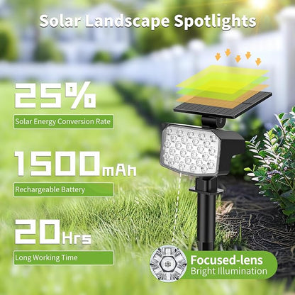 Solar Color Changing Spot Lights Outdoor, [9 Modes/4 Pack] Solar Christmas Lights Outdoor Waterproof IP65, Multicolor Solar Powered Landscape Spotlights for Yard Garden Pathway Lawn Decoration