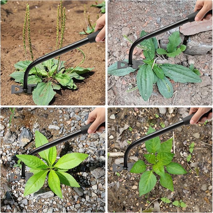 Gardening Hand Weeder Tools, Weeding Artifact Uprooting Weeding Tool, Durable Manganese Steel Hand Weeder Tool, Manual Multifunctional Weeders Gardening Tools for Yard and Garden (6 Teethes)