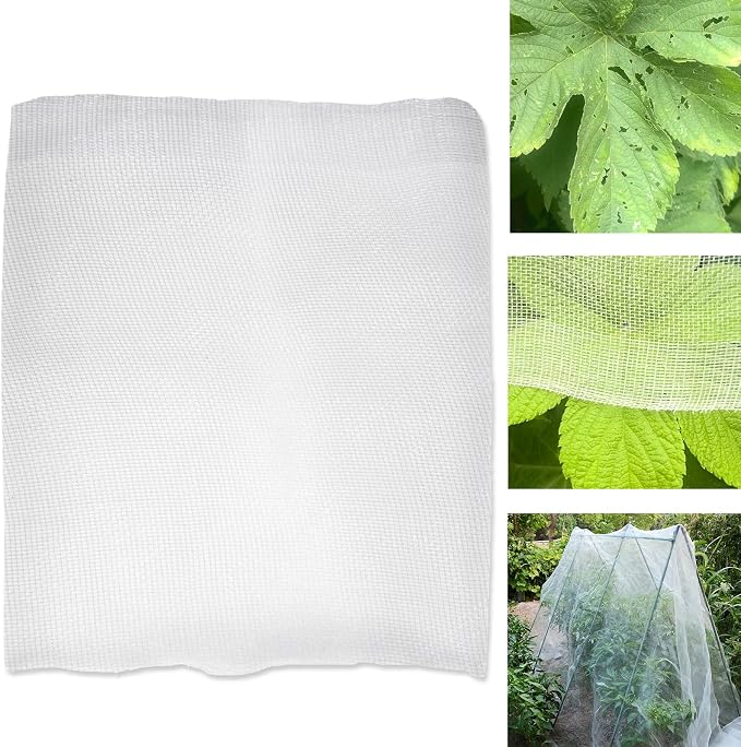 4x12Ft Garden Netting, Fine Mesh Insect Netting for Plant Protection, Mosquito Bug Bird Barrier Mesh Cover for Vegetables Fruits Flowers Raised Beds