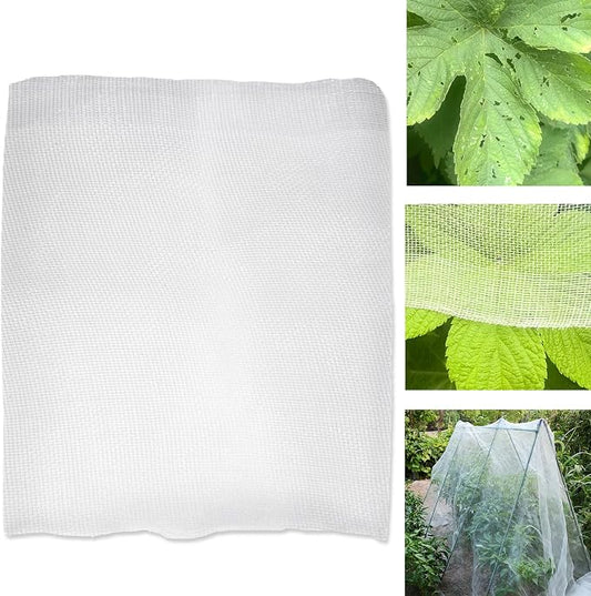 4x12Ft Garden Netting, Fine Mesh Insect Netting for Plant Protection, Mosquito Bug Bird Barrier Mesh Cover for Vegetables Fruits Flowers Raised Beds