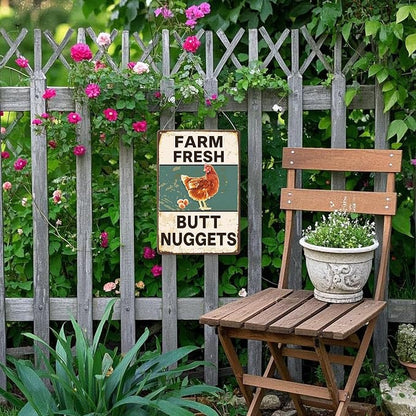 Metal Chicken Coop Sign, Funny Chicken Gifts, Tin Sign for Home Farm Chicken Coop Farmhouse Kitchen Garden Decor 8 X 12 Inch
