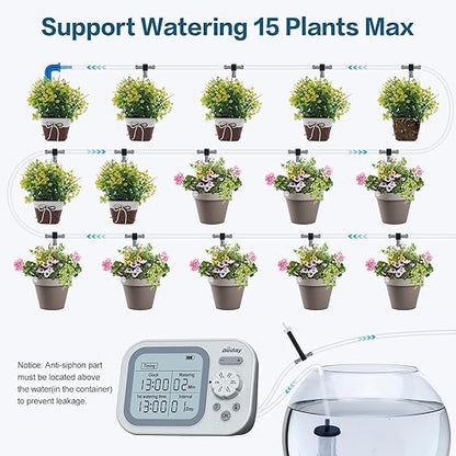 Automatic Plant Waterer Replacement Kit for 15 Potted Plants, Accessories Expansion Set for Auto Drip Irrigation Programmable Self Watering Timer Devices