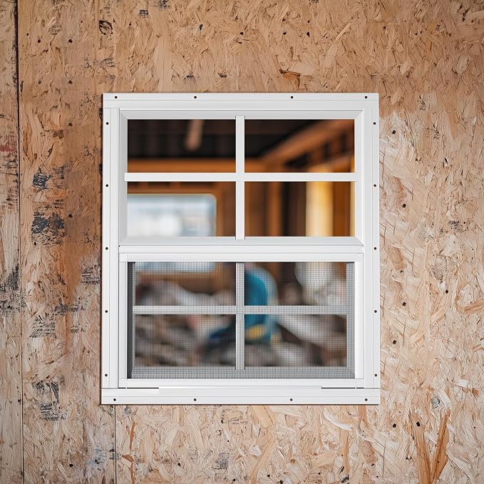 2 Pack Shed Windows 30" W x 36" H Flush Mount, Household Windows for Playhouses, Barns, Chicken Coop