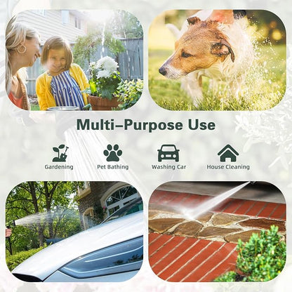 Coil Hose 75FT EVA Coil Garden Hose With 3/4'' Brass Connector Coiled Water Hose Lightweight And No Kink Includes 7 Patterns Spray Nozzle For Outdoors Lawn Watering Car Washing