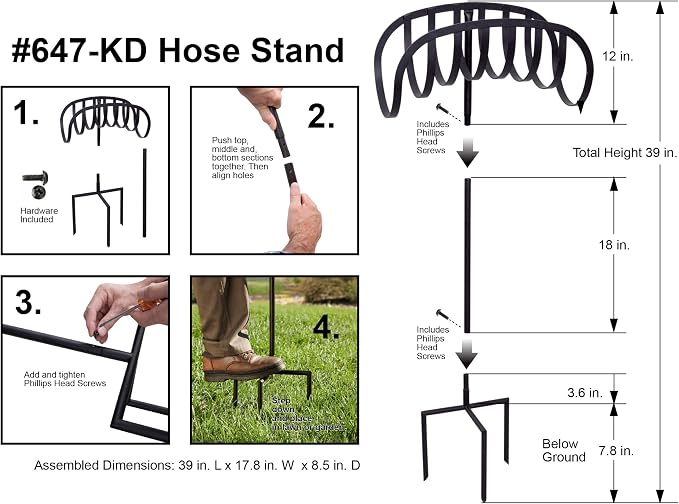 Liberty Garden 647-KD Manger Hose Stand, Black
