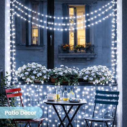 Extra-Long Solar String Lights for Outside, 4 Pack 400LED Solar Fairy Lights Outdoor Waterproof, Copper Wire with 8 Modes Solar Twinkle Lights for Tree Garden Party Patio Xmas Decor (Cool White)