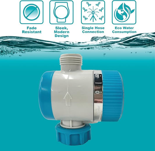 Gilmour Single Outlet Mechanical Water Timer for Garden Hose, Irrigation Timer for Sprinklers and Drip Lines, Blue