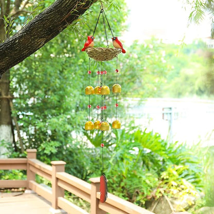 Taman Wind Chime for Outside - 27.5" Cardinals Wind Bell Valentine's Day Gift for Outdoor Decorative Memorial Sympathy Xmas Gift for Home, Outdoor, Yard, Patio,Garden Christmas Decor