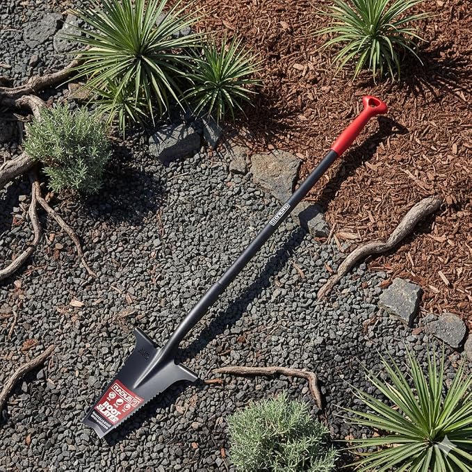 Root Slayer RS223 Nomad Garden Spade, Serrated Edge, Black