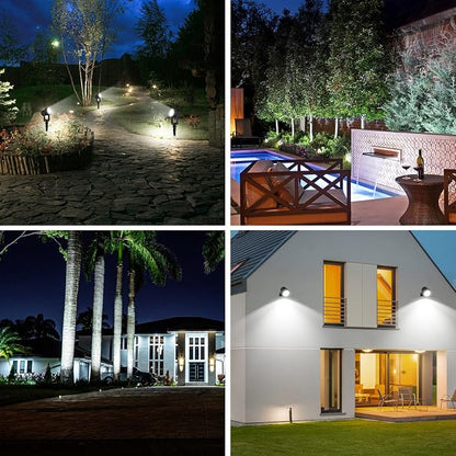 T-SUNUS Christmas Solar Landscape Spotlights White 6000K Metal, Garden Spot Lights Outdoor IP65 Waterproof 9.8ft Cable Separated Panel, Auto On/Off for Tree Flag Driveway Pathway Halloween Pool Area
