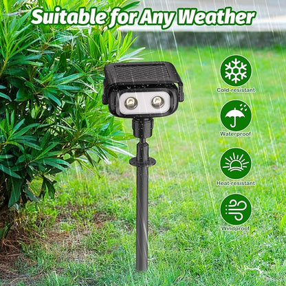 Solar Outdoor Spotlights, 2-in-1 Solar Powered Adjustable Landscape Lights, IP65 Waterproof Wall Lights & Ground Inserted Lights for Yard, Garden, Pathway (Cool White,4 Pack)
