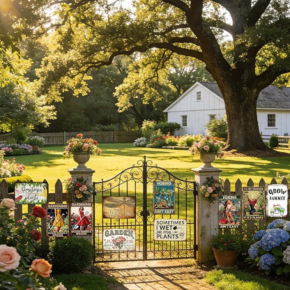 Funny Garden Metal Signs For Outside Gardening Gifts For Women Plant Lover Gifts Hoeing Ain’T Easy Sign Yard Decorations Outdoor Best Gift For Gardeners Garden Decor Funny Plant Signs 12x8 Inch