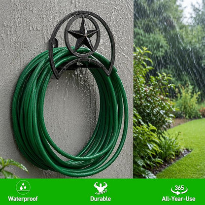 GOFORWILD Garden Hose Holder, Decorative Hose Butler Sturdy Water Hose Rack, Durable Wall Hose Hanger, Holds 125-Feet of 5/8-Inch Hose, Hose Reel, Made of Gauge Steel (9.8) …