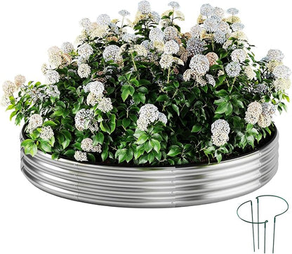 ZFHgarden Fire Ring Pit Round Galvanized Fire Ring for Outside Fire Pit Garden Bed Kit，Height 12 Inch, 2x2x1ft Round Galvanized Steel Fire Pit