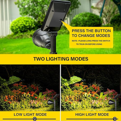 ROSHWEY Solar Spot Lights Outdoor Spotlight 18 LED Waterproof Landscape Spotlight for Garden Lawn Backyard Patio Porch Wall Deck Garage (WarmWhite- 2 Pack)