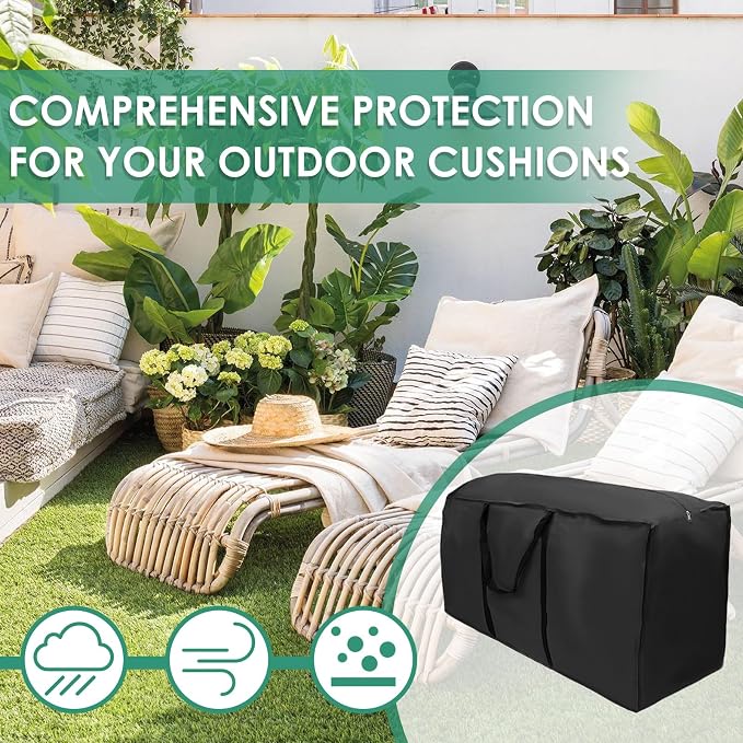 Patio Cushion Storage Bag,Extra Large Outdoor Cushion Storage Bag with Zipper and Handles Size 68" L x 30" W x 20" H for Furniture,Christmas Tree, Bedding Garden Cushion Storage(1Pack)