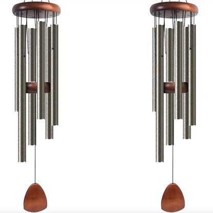 Bursvik Large Aluminium Wind Chimes 37" Inches to Create a Zen Atmosphere Suitable for Outdoor, Garden, Patio Decoration Wind Chimes with Wind Catcher Suitable as A Gift for Unisex(2 Pack Copper)