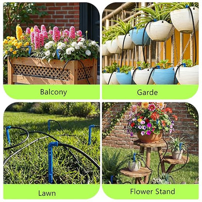 Automatic Plant Waterer Indoor 8W,Self Watering System for 30 Potted Plants, IP54 Waterproof Drip Irrigation System Device Kit,Programmable Water Timer with Smart Humidity Detection