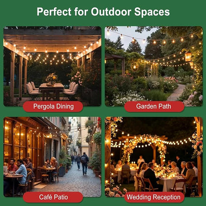 LED Outdoor-String-Lights with Remote 75FT Waterproof Patio lights for Yard | 1FT Bulbs Apart, Dimmable Edison lights String, Connectable Patio Lights with Remote,Timer, 3 Modes for Backyard, Bistro