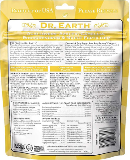 Dr. Earth Organic & Natural MINI Acid Lover Azalea, Camellia, Rhododendron & Maple Fertilizer ( 1 lbs )