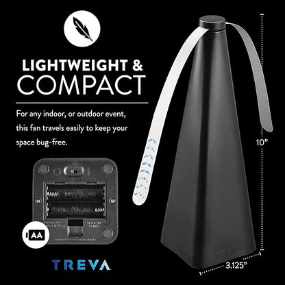 Treva Bug Fan Fly Deterrent with Holographic Blades to Clear Bugs, Mosquitoes, and Flies, Battery Powered Fly Fan 2 Pack | Yes