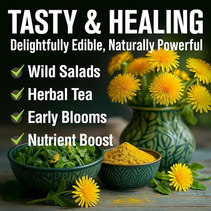 HOME GROWN Dandelion Seeds for Planting 600 Heirloom Medicinal Herb Seeds (~0.3g) Non GMO Grow Edible Leaves and Flowers for Remedies or Wildlife (Taraxacum officinale)