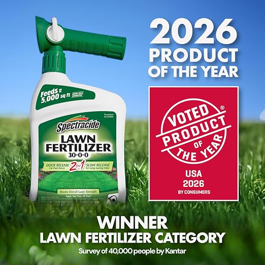 Spectracide Lawn Fertilizer 30-0-0, 3 Count, 2-in-1 Formula Boosts Overall Lawn Strength, Promotes Thick, Green Growth Without Burning