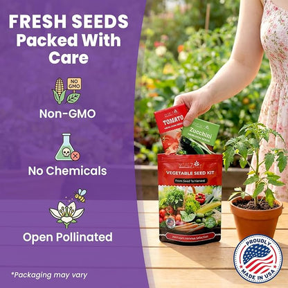 11 Heirloom Seeds for Planting Vegetables and Fruits, 4800 Survival Seed Vault and Doomsday Prepping Supplies, Gardening Seeds Variety Pack, Vegetable Seeds for Planting Home Garden Non GMO
