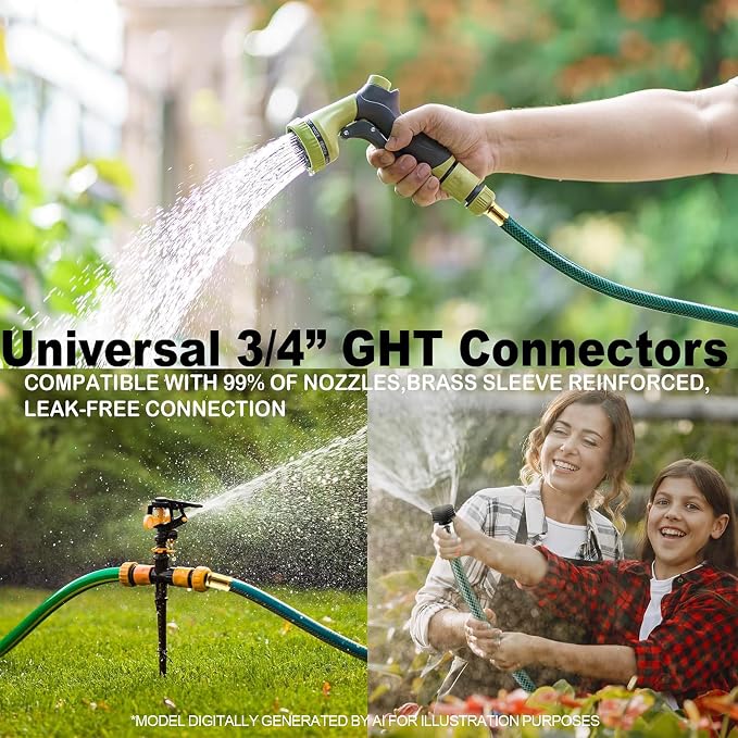 Garden Hose Leakproof for Gardener: 1/2” PVC Water Hoses with GHT Fittings - 2 FT No Kink and Flexible for Outdoor | Compact Close Reach For Home Gardeners Watering Patio Planters, Garden Beds And Hose Reel Setups