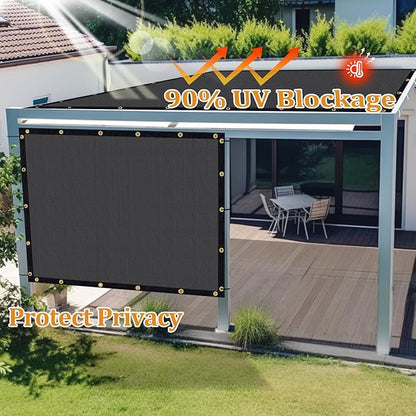 Shade&Beyond Customized Size 14' X 16' Shade Cloth with Grommets, 90% UV Protection UV Protection Mesh Tarp Sun Screens for Patio GN01, Dark Gray