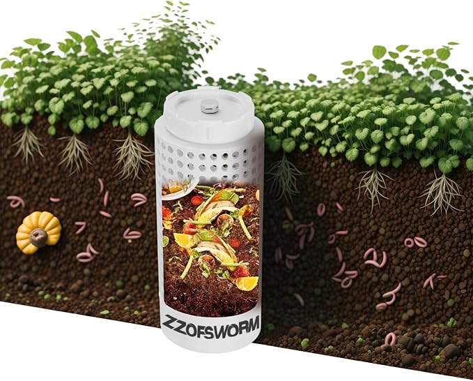 Inground Worm Farm Composter | Underground bin with locking lid, 360° airflow, odor-free, turns food waste into fertilizer for garden beds