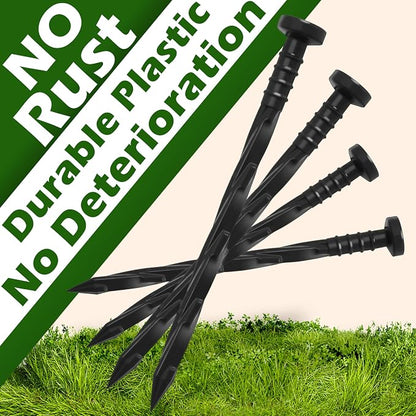 Gardzen 100 pcs Landscape Edging Anchoring Spikes, 6 inches Yard Lawn Paver Edging Stakes for Weed Barrier, Garden Fence, Artificial Turf (Pack of 2)