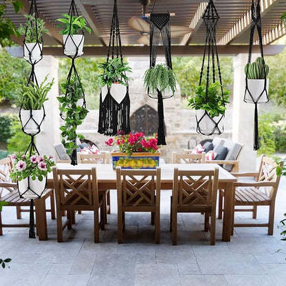 SFENNGPET Macrame Plant Hangers, 6Pack Hanging Planters for Indoor Plants w/ 6 Set Hangers Kit Handmade Macromay Plant Hangers Indoor Flower Pots Holder Stand for Boho Home Décor (POTS NOT Included)