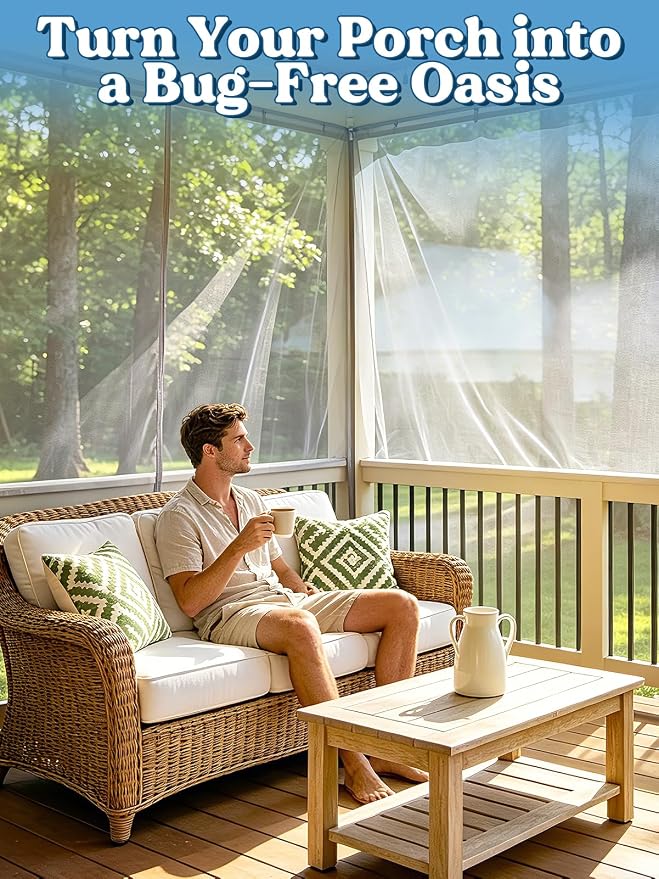 ANPHSIN 40x10ft Ultra fine Mosquito Net for Patio - Mesh Netting Screen for Outdoor Garden Porch Balcony, Protects Skin & Plants from Bugs, Birds, Gray