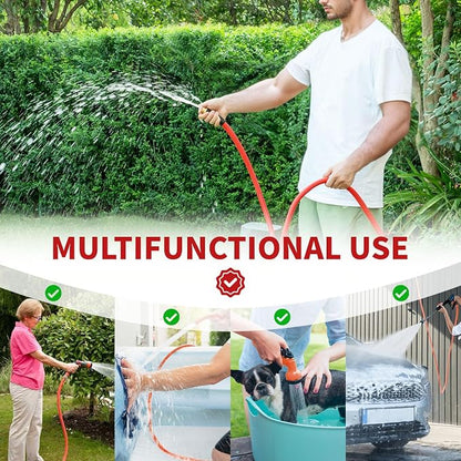 Garden Hose 150ft x 3/4” Hot Water Hose, Heavy Duty -50°F to 190°F,Burst 600Psi Flexible Upgraded Rubber Hoses,3/4” Solid Fittings for All-weather Outdoor Lawn & Garden