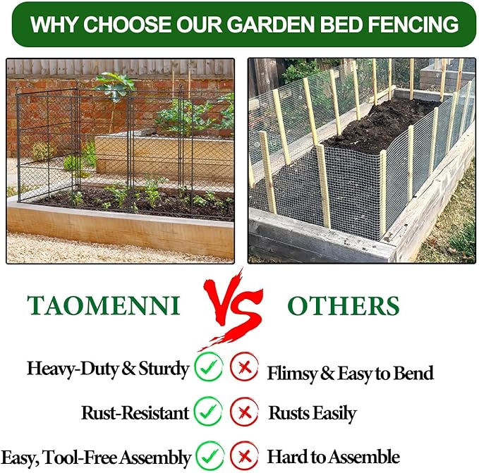6 Panels Chicken Wire Plant Protectors, 14.26ft(L) x 24in(H) Plant Protectors from Animals, Raised Garden Bed Fencing, Garden Protection Bunny Barricades from Chicken Squirrels for Vegetables