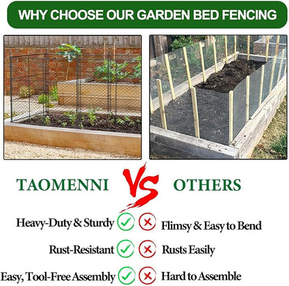 6 Panels Chicken Wire Plant Protectors, 14.26ft(L) x 24in(H) Plant Protectors from Animals, Raised Garden Bed Fencing, Garden Protection Bunny Barricades from Chicken Squirrels for Vegetables