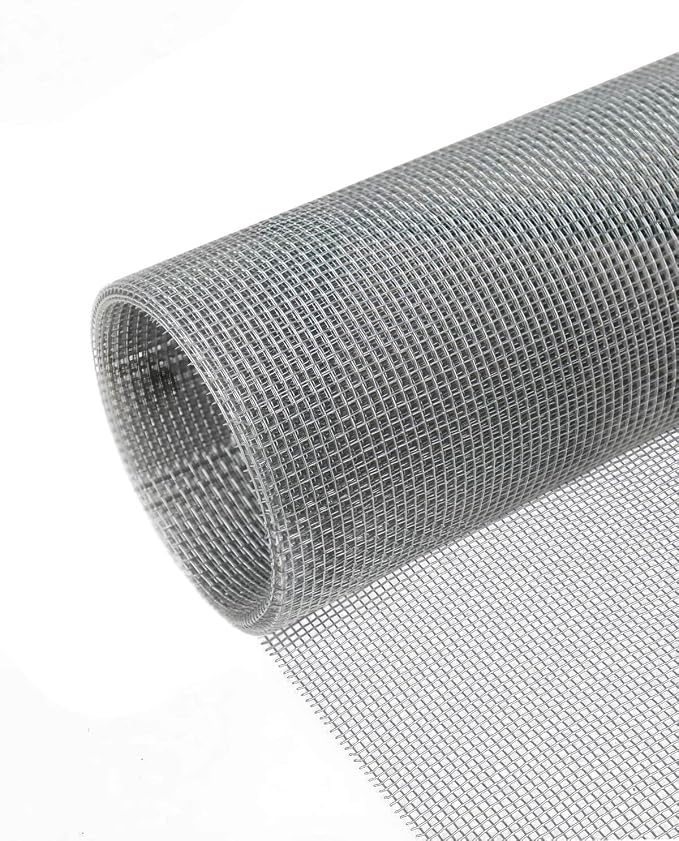 Hardware Cloth 16in x 10ft 1/8 Inch 27 Gauge, Hot-Dipped Galvanized Welded Wire Mesh, Low Carbon Steel, Animal Cage Wire Netting, Garden Wire Mesh